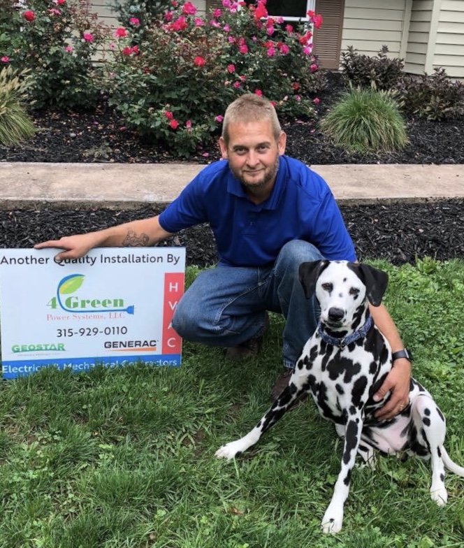 Partner / Owner Justin Main and his dog Marley