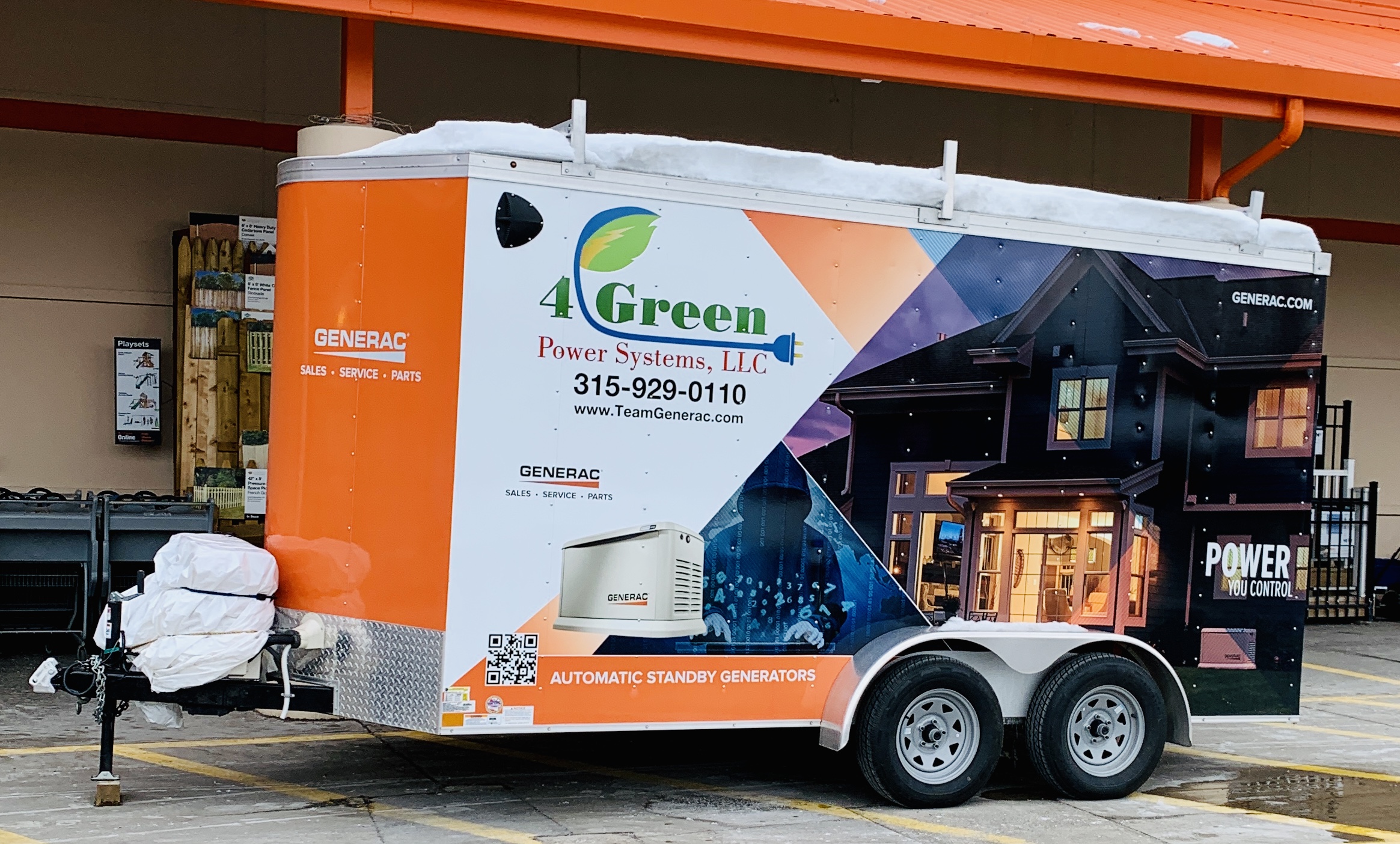 Generac Show Trailer at a Home Depot stores that we support